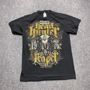 Primos Hunting Shirt Mens Medium Black Deer Skull Graphic Tie Dye